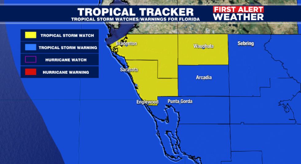 Tropical Storm Watches & Warnings