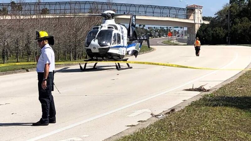 Helicopter responds to serious crash in Venice.