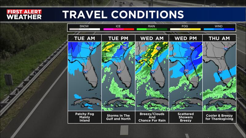 Chance for some rain mainly on Wednesday as front moves in
