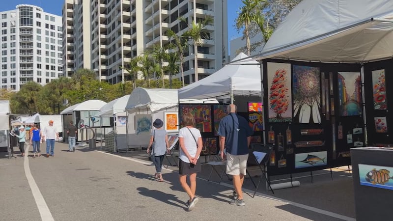 Visitors attend the Sarasota Festival of the Arts.