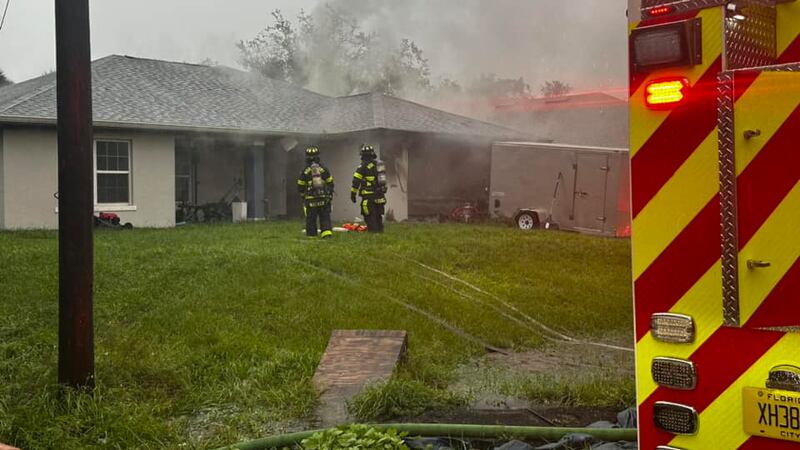 North Port Fire Rescue responded to two house fires caused by lightning strikes.