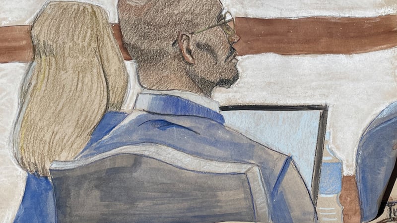 A view of the courtroom during the second day of trial for Andrew Gillum and Sharon...
