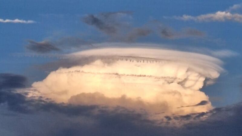 Storm cloud rising on Tuesday as seen from Parrish Florida by Jerry Graham