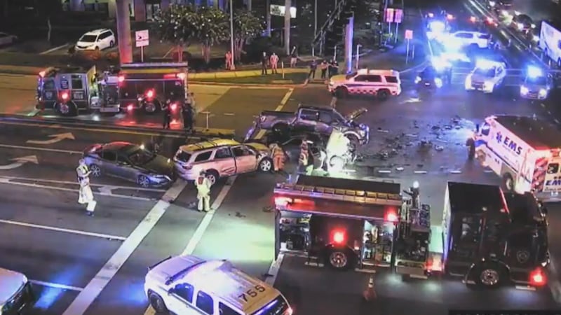 A crash injured four people on U.S. 41 and Cortez Road Friday morning.