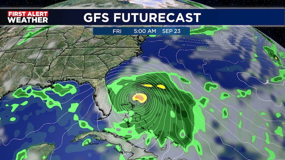 GFS forecast model makes a huge shift westward toward Bahamas next Friday