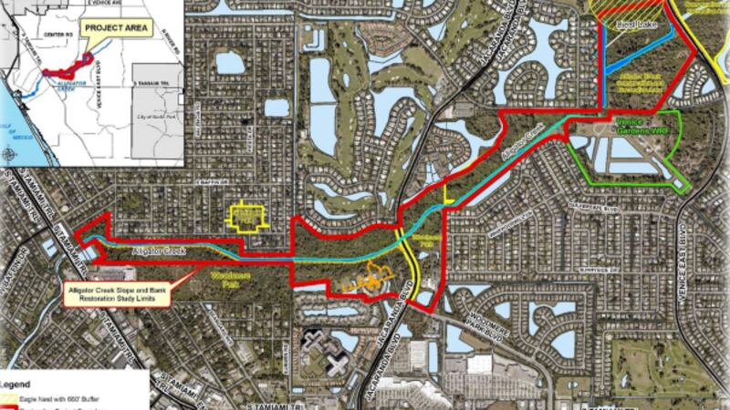 Map of Alligator Creek Stream Restoration Project