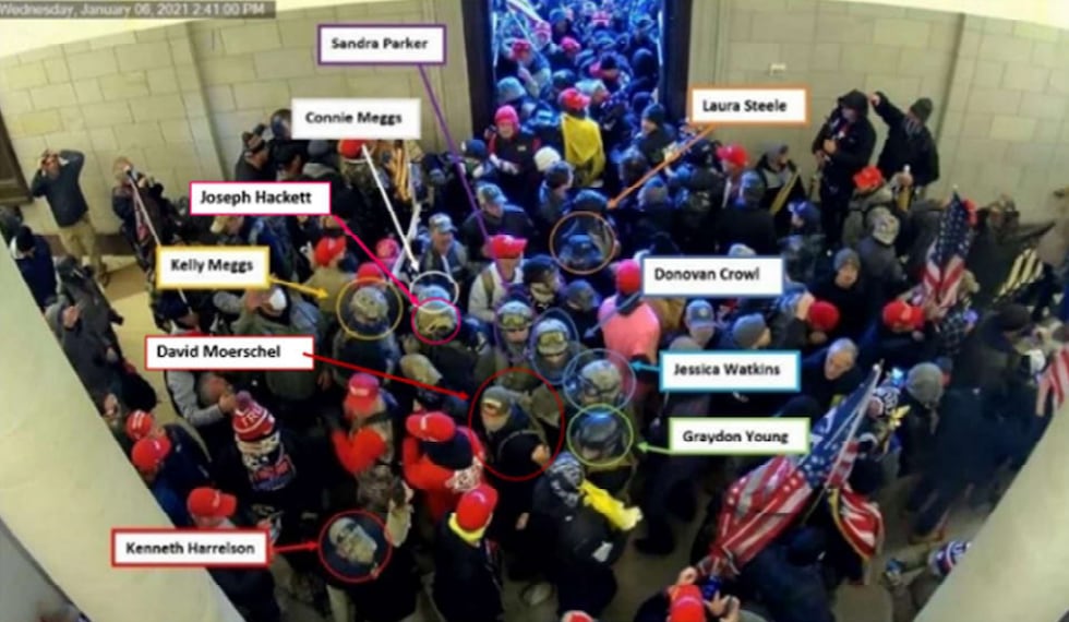 A photos that federal prosecutors saw shows several Suncoast residents inside the U.S. Capitol...