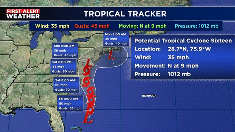 Potential Tropical Storm 16
