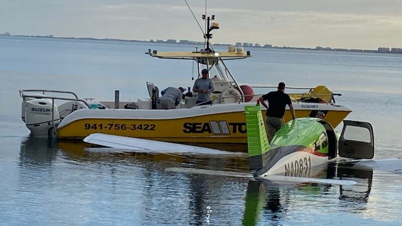 No one was injured when the plane was forced to make an emergency landing in Sarasota Bay.